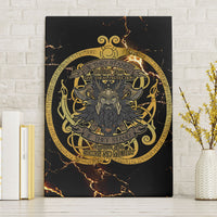 Viking Warrior Guardian Quote Canvas Wall Art Runic Circle Odin Ravens Mythology Dark Gold