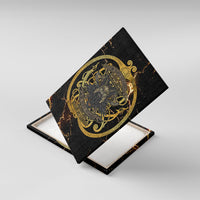 Viking Warrior Guardian Quote Canvas Wall Art Runic Circle Odin Ravens Mythology Dark Gold