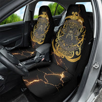 Viking Warrior Guardian Quote Car Seat Cover Runic Circle Odin Ravens Mythology Dark Gold