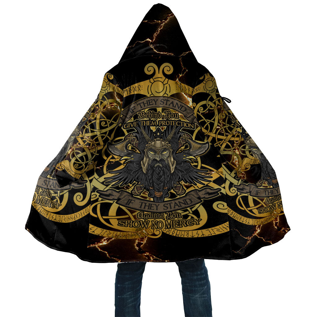 Viking Warrior Guardian Quote Cloak Runic Circle Odin Ravens Mythology Dark Gold