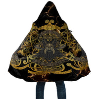 Viking Warrior Guardian Quote Cloak Runic Circle Odin Ravens Mythology Dark Gold