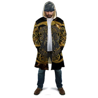 Viking Warrior Guardian Quote Cloak Runic Circle Odin Ravens Mythology Dark Gold