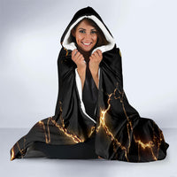 Viking Warrior Guardian Quote Hooded Blanket Runic Circle Odin Ravens Mythology Dark Gold
