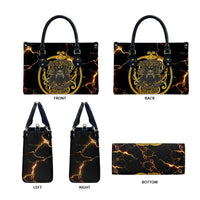 Viking Warrior Guardian Quote Leather Bag Runic Circle Odin Ravens Mythology Dark Gold