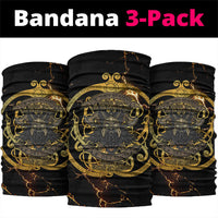 Viking Warrior Guardian Quote Neck Gaiter Runic Circle Odin Ravens Mythology Dark Gold