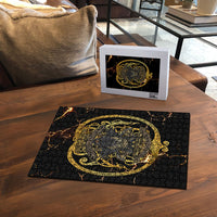 Viking Warrior Guardian Quote Puzzle Runic Circle Odin Ravens Mythology Dark Gold