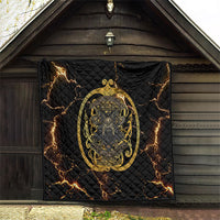 Viking Warrior Guardian Quote Quilt Runic Circle Odin Ravens Mythology Dark Gold