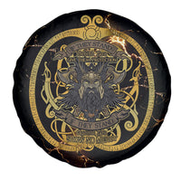 Viking Warrior Guardian Quote Spare Tire Cover Runic Circle Odin Ravens Mythology Dark Gold