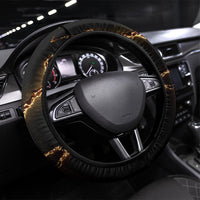 Viking Warrior Guardian Quote Steering Wheel Cover Runic Circle Odin Ravens Mythology Dark Gold