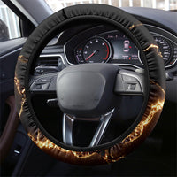 Viking Warrior Guardian Quote Steering Wheel Cover Runic Circle Odin Ravens Mythology Dark Gold