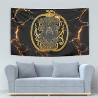 Viking Warrior Guardian Quote Tapestry Runic Circle Odin Ravens Mythology Dark Gold