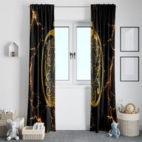 Viking Warrior Guardian Quote Window Curtain Runic Circle Odin Ravens Mythology Dark Gold
