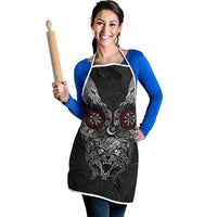 Fenrir Wolf and Vegvisir Viking Apron Nordic Celtic Knotwork Black and Red Tribal Art