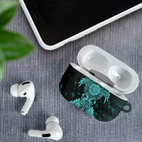 Valknut Ravens and Vegvisir Helm of Awe AirPods Case Viking Nordic Celtic Knotwork Turquoise Runic Art