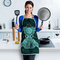 Valknut Ravens and Vegvisir Helm of Awe Apron Viking Nordic Celtic Knotwork Turquoise Runic Art