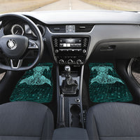 Valknut Ravens and Vegvisir Helm of Awe Car Mats Viking Nordic Celtic Knotwork Turquoise Runic Art