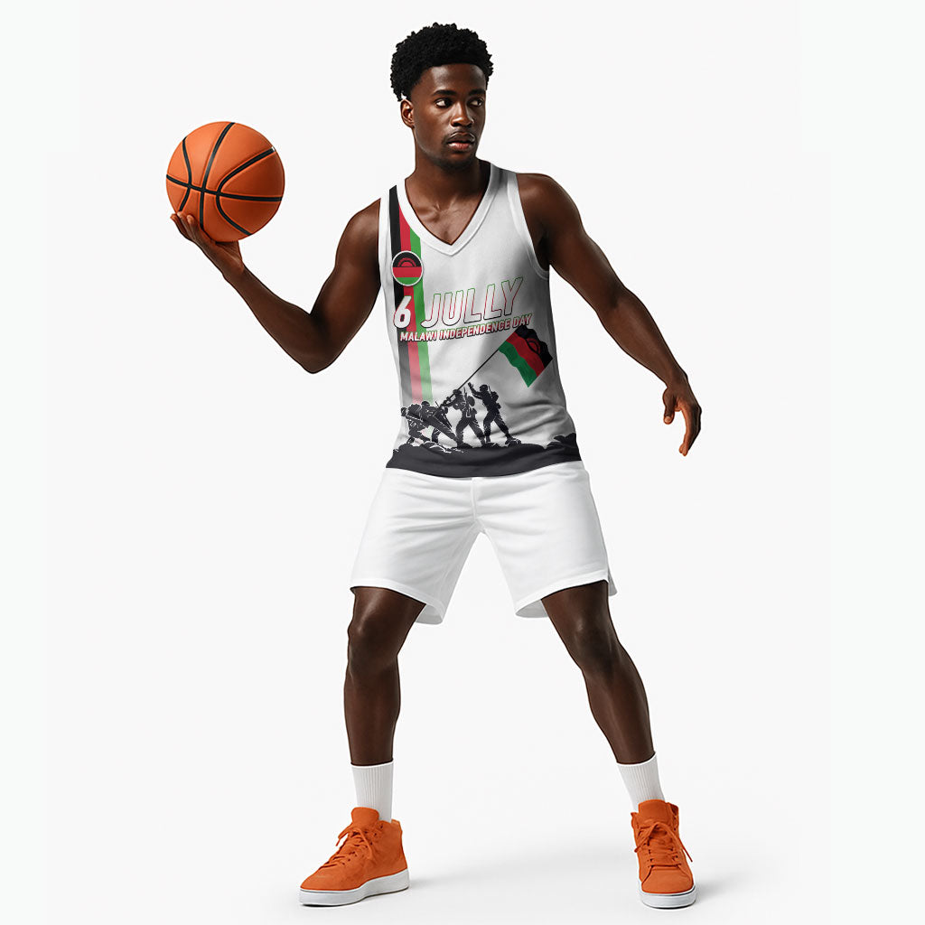 Malawi Independence Day Basketball Jersey Patriotic Flag Design Soldier Silhouette