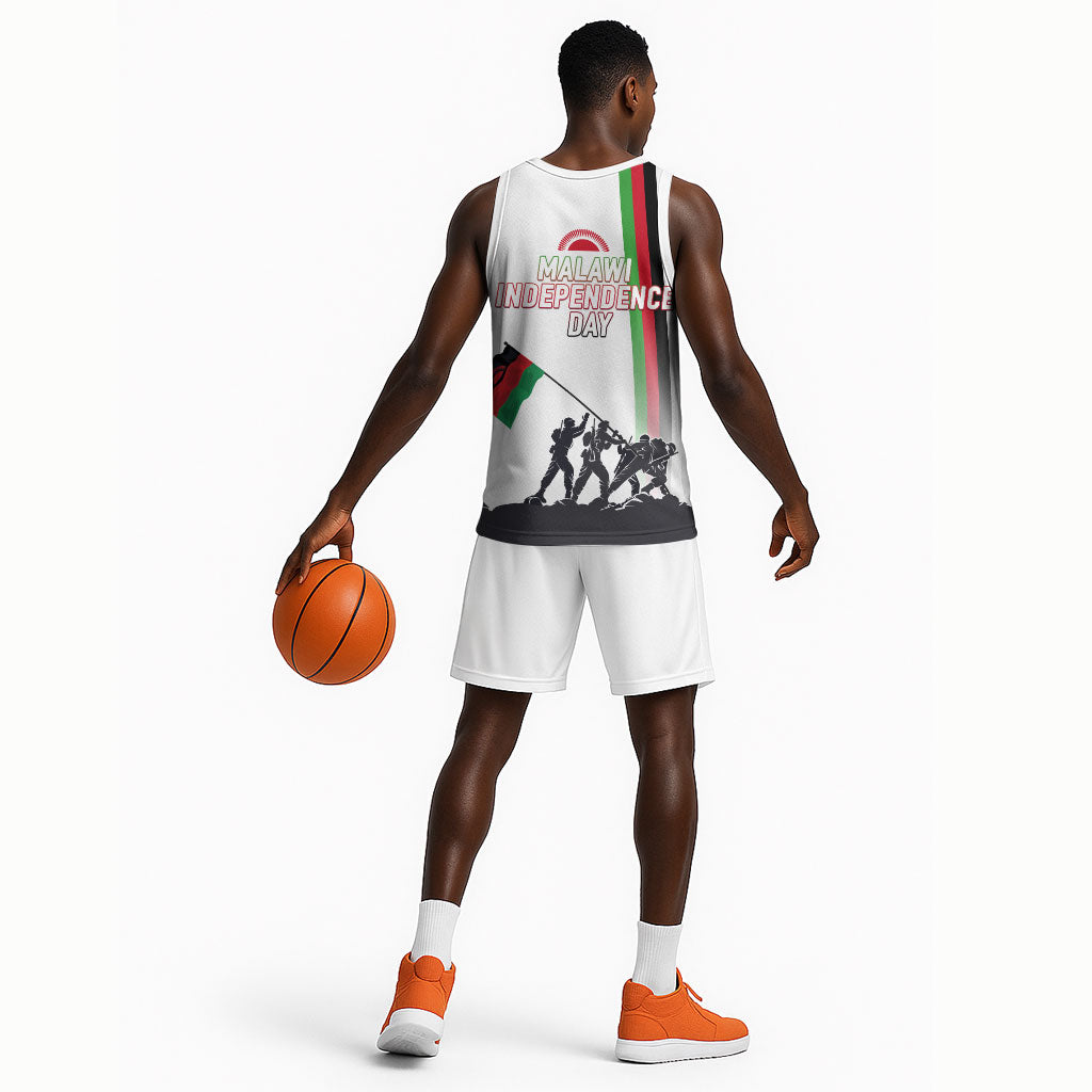 Malawi Independence Day Basketball Jersey Patriotic Flag Design Soldier Silhouette