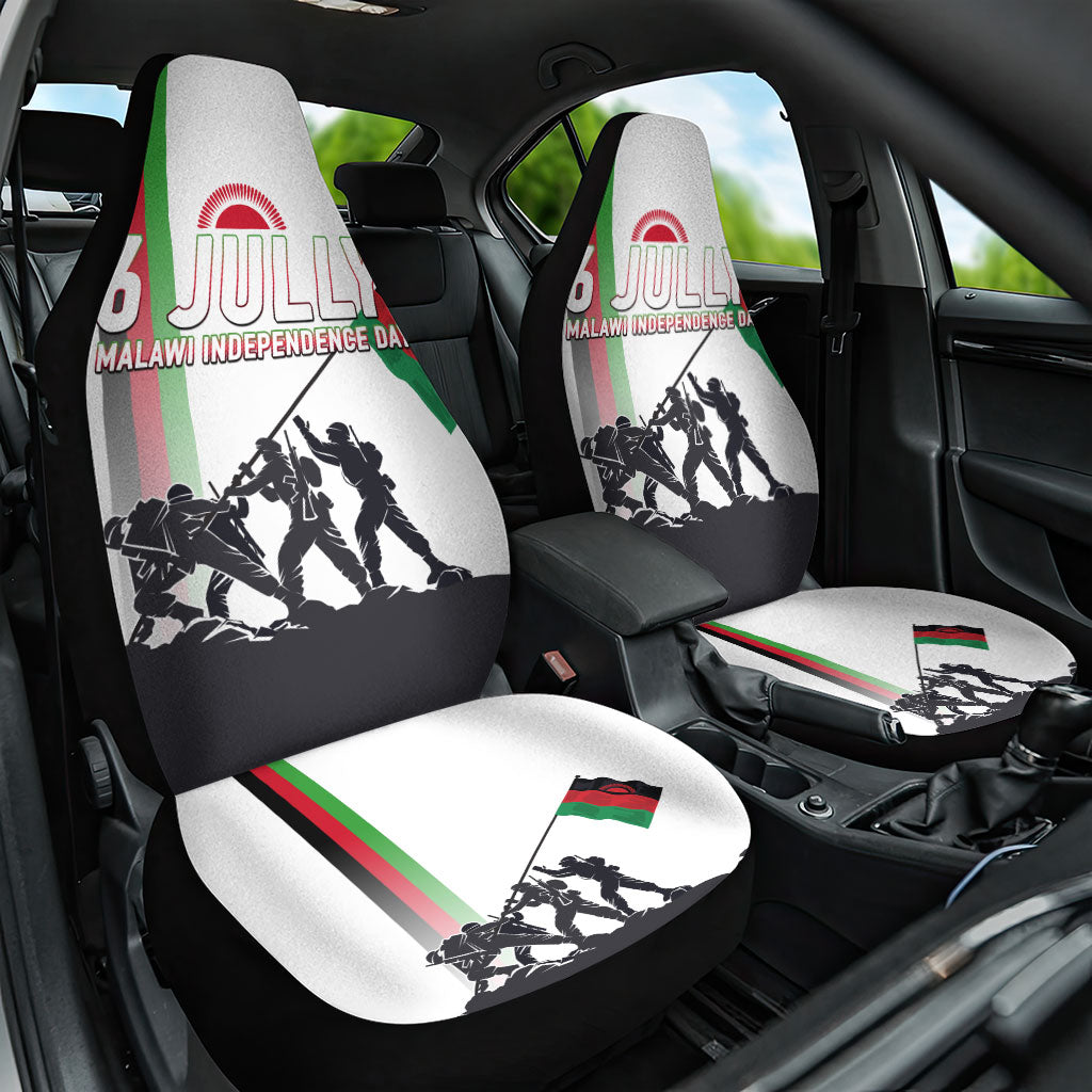 Malawi Independence Day Car Seat Cover Patriotic Flag Design Soldier Silhouette