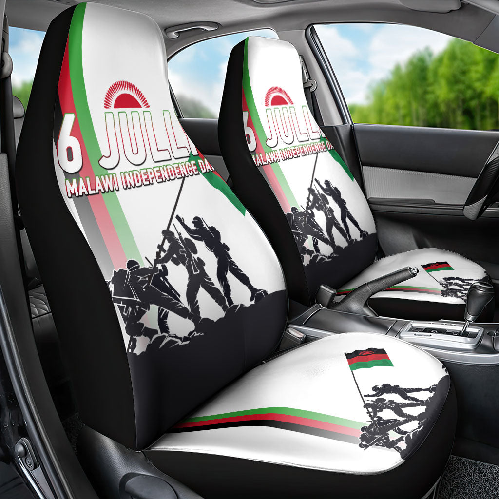 Malawi Independence Day Car Seat Cover Patriotic Flag Design Soldier Silhouette