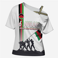 Malawi Independence Day Cross Shoulder Shirt Patriotic Flag Design Soldier Silhouette