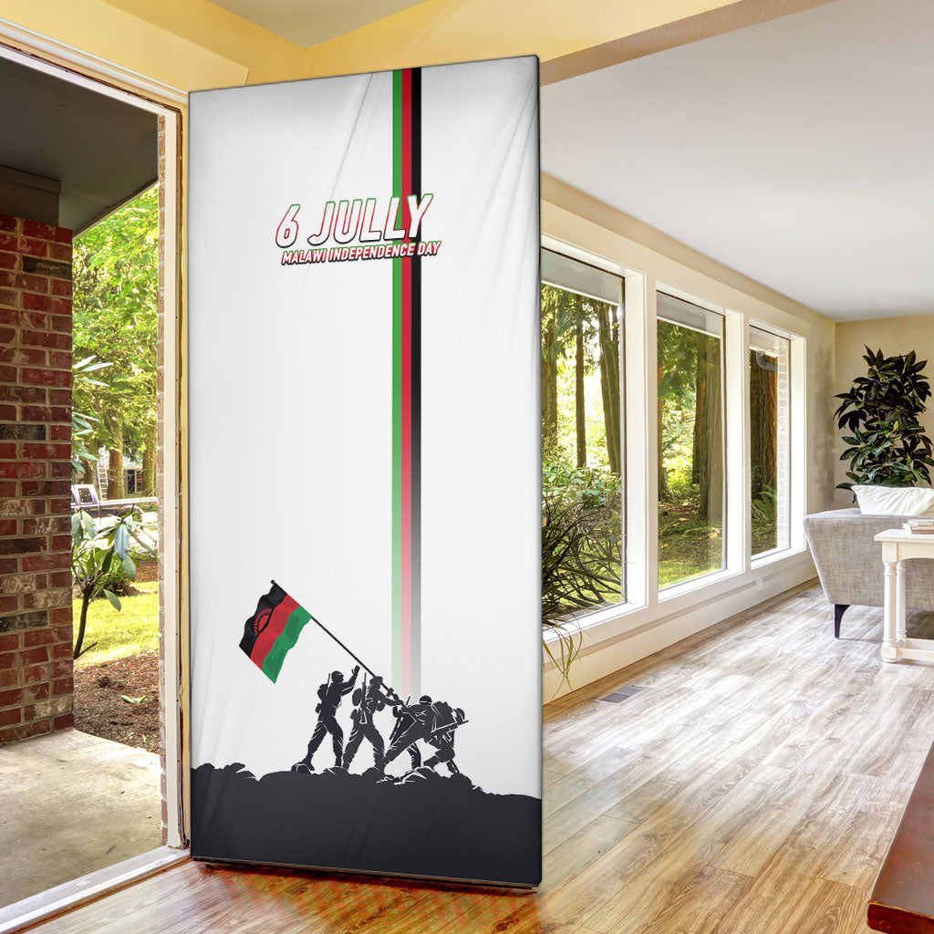 Malawi Independence Day Door Cover Patriotic Flag Design Soldier Silhouette