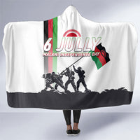 Malawi Independence Day Hooded Blanket Patriotic Flag Design Soldier Silhouette