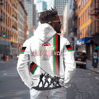 Malawi Independence Day Hoodie Patriotic Flag Design Soldier Silhouette