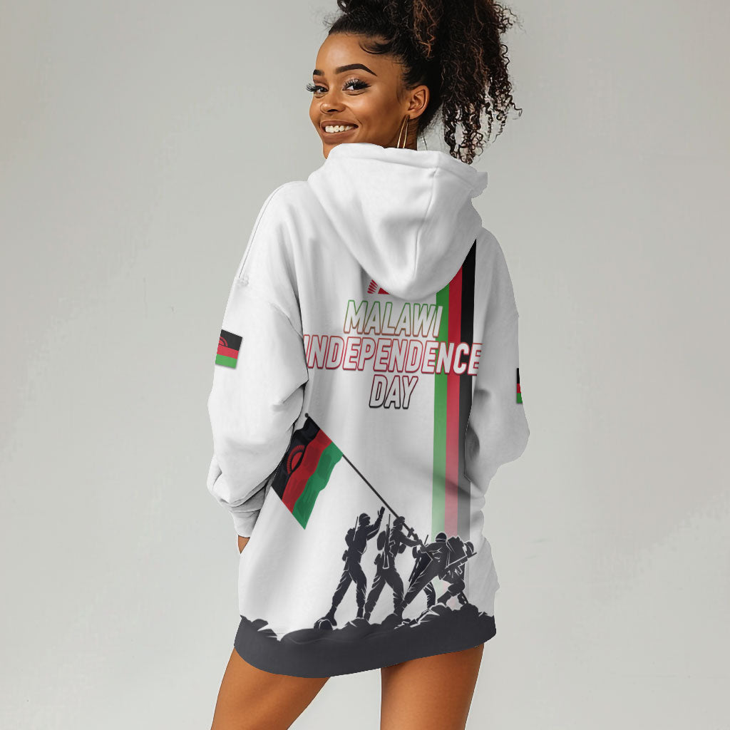 Malawi Independence Day Hoodie Dress Patriotic Flag Design Soldier Silhouette