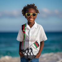 Malawi Independence Day Kid Hawaiian Shirt Patriotic Flag Design Soldier Silhouette