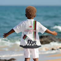 Malawi Independence Day Kid Hawaiian Shirt Patriotic Flag Design Soldier Silhouette