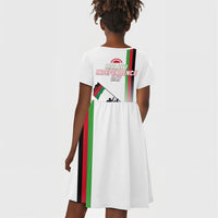 Malawi Independence Day Kid Short Sleeve Dress Patriotic Flag Design Soldier Silhouette