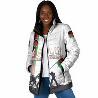 Malawi Independence Day Padded Jacket Patriotic Flag Design Soldier Silhouette