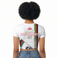 Malawi Independence Day Raglan Cropped T shirt Patriotic Flag Design Soldier Silhouette