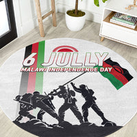Malawi Independence Day Round Carpet Patriotic Flag Design Soldier Silhouette