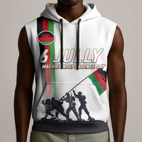 Malawi Independence Day Sleeveless Hoodie Patriotic Flag Design Soldier Silhouette