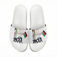 Malawi Independence Day Slide Sandals Patriotic Flag Design Soldier Silhouette