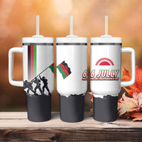 Malawi Independence Day Tumbler With Handle Patriotic Flag Design Soldier Silhouette