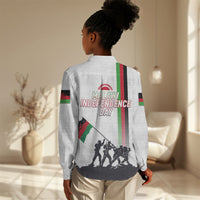 Malawi Independence Day Women Casual Shirt Patriotic Flag Design Soldier Silhouette
