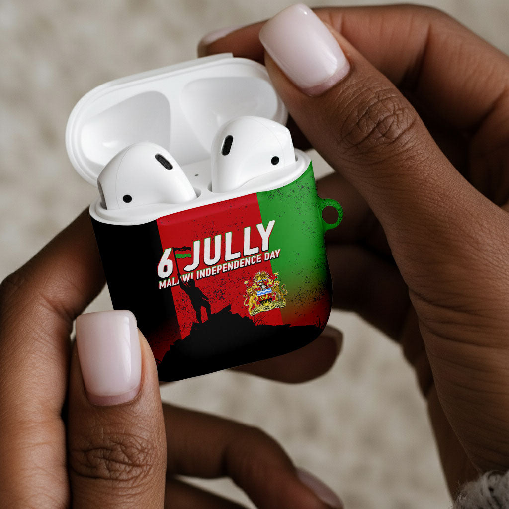 Malawi Independence Day 6 July AirPods Case Malawian Flag Grunge Soldier