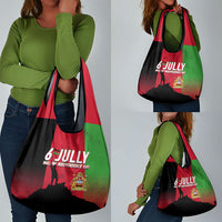 Malawi Independence Day 6 July Grocery Bag Malawian Flag Grunge Soldier
