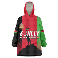 Malawi Independence Day 6 July Kid Wearable Blanket Hoodie Malawian Flag Grunge Soldier