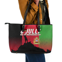 Malawi Independence Day 6 July Leather Tote Bag Malawian Flag Grunge Soldier