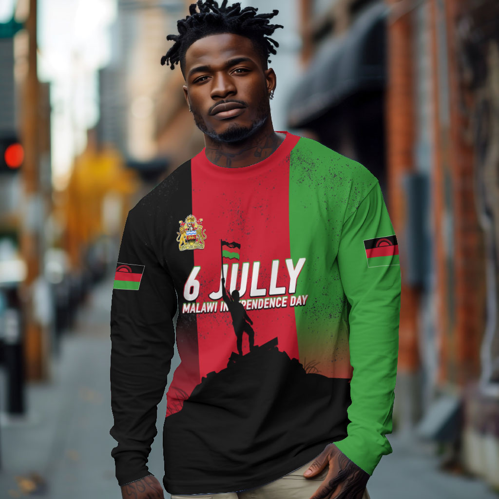 Malawi Independence Day 6 July Long Sleeve Shirt Malawian Flag Grunge Soldier