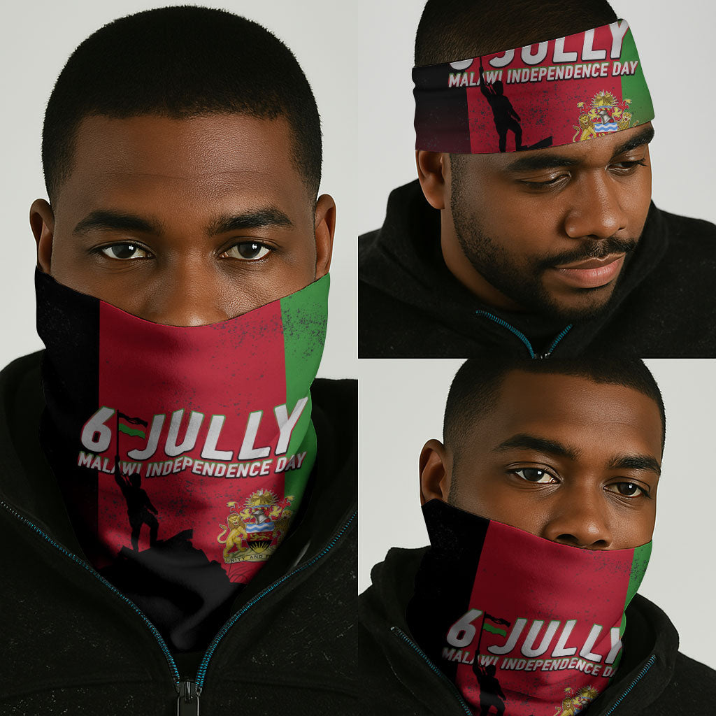 Malawi Independence Day 6 July Neck Gaiter Malawian Flag Grunge Soldier