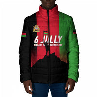 Malawi Independence Day 6 July Padded Jacket Malawian Flag Grunge Soldier
