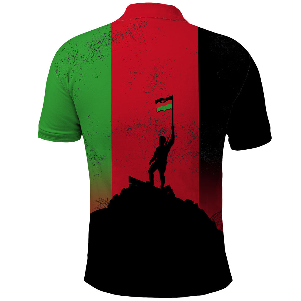 Malawi Independence Day 6 July Polo Shirt Malawian Flag Grunge Soldier