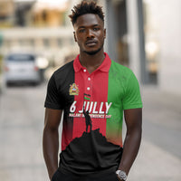 Malawi Independence Day 6 July Polo Shirt Malawian Flag Grunge Soldier