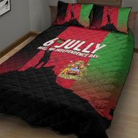 Malawi Independence Day 6 July Quilt Bed Set Malawian Flag Grunge Soldier