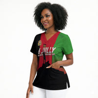 Malawi Independence Day 6 July Scrub Top Malawian Flag Grunge Soldier